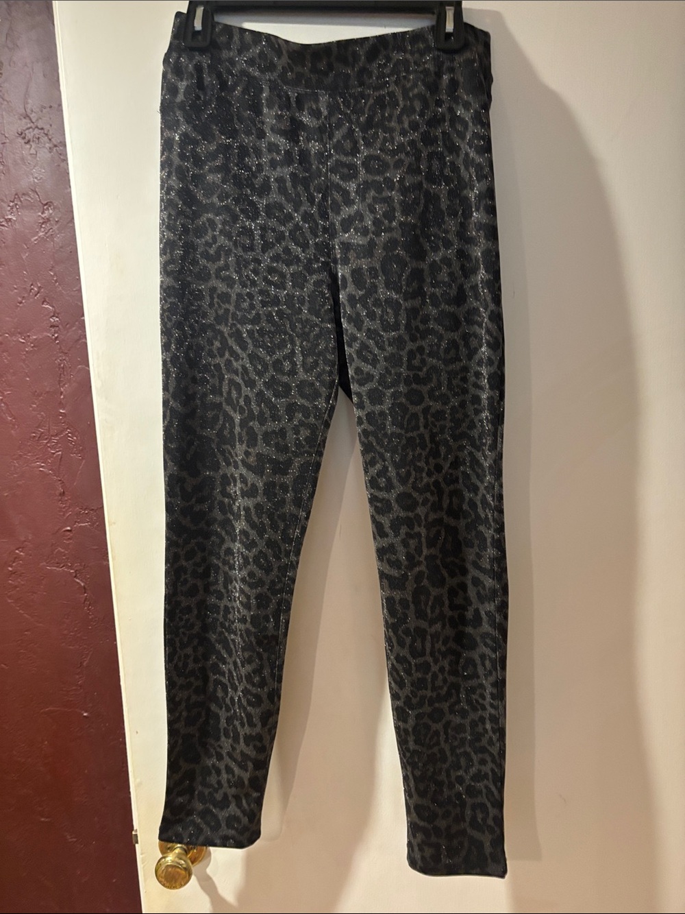Women’s Black and Silver Leopard  Print Leggings. Sanctuary X Anthropology.